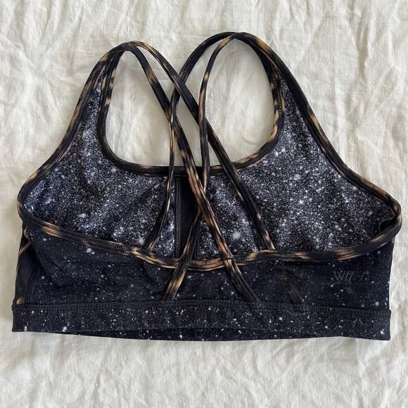 With Wear it To Heart Leopard Cheetah Celestial Print Strappy Sports Bra Size M - Picture 3 of 7